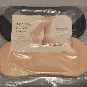 No Show Socks for Women - Black and Cream